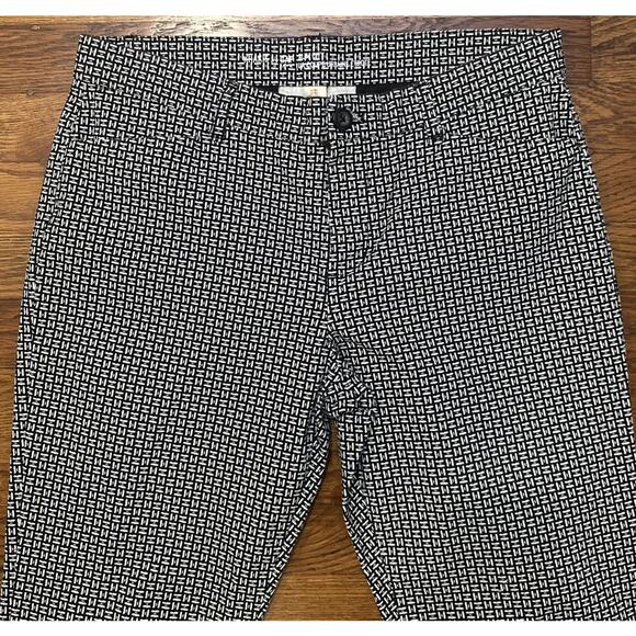 Khakis By Gap Womens Pants 6R Slim City Black With Geometric Print LA Coupe - Picture 3 of 10